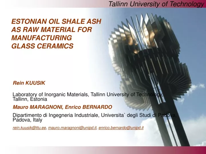 estonian oil shale ash as raw material for manufacturing glass ceramics