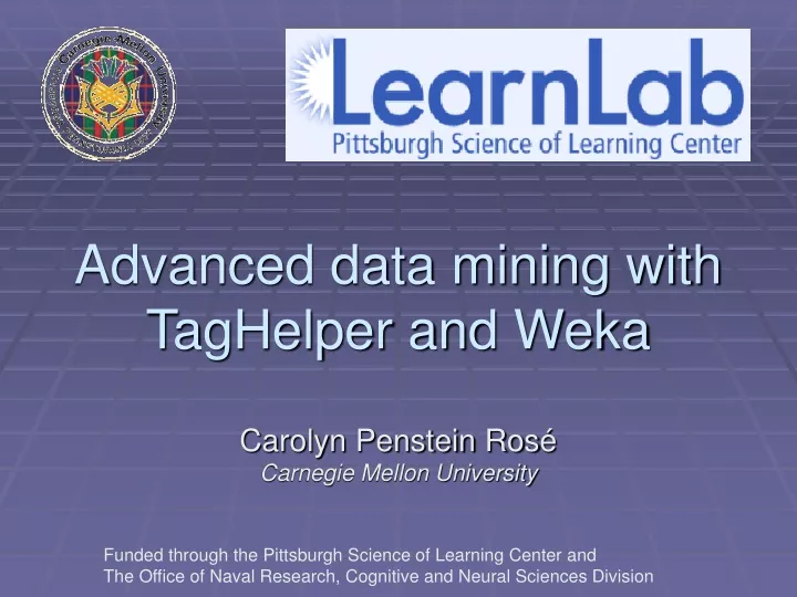 advanced data mining with taghelper and weka