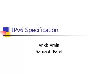 IPv6 Specification