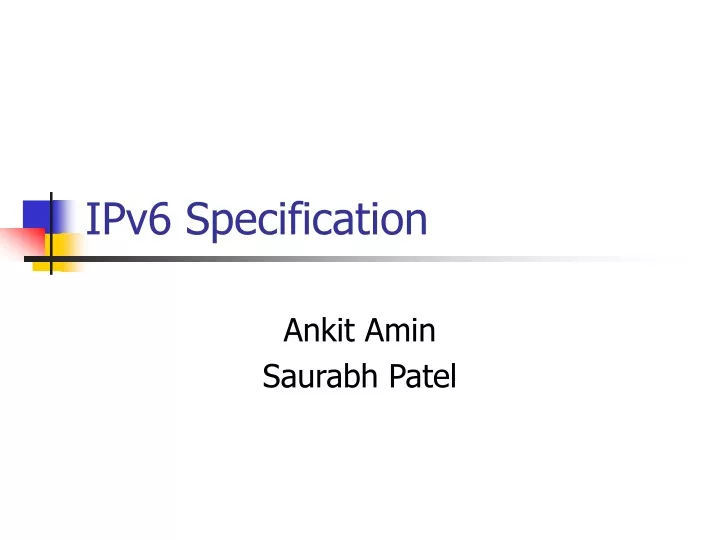 ipv6 specification