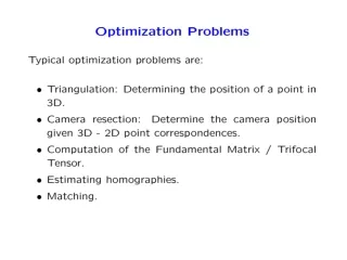 Geometric Optimization Problems in Computer Vision