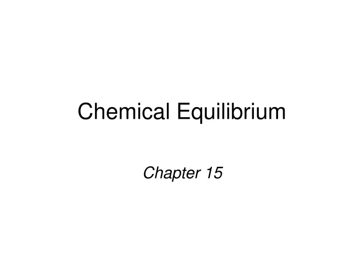 chemical equilibrium