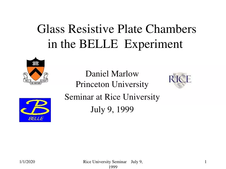 glass resistive plate chambers in the belle experiment