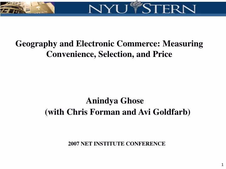 geography and electronic commerce measuring convenience selection and price