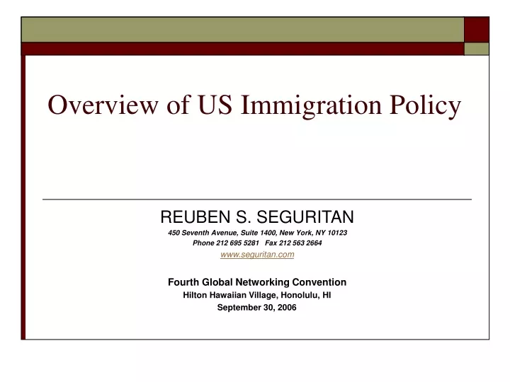 overview of us immigration policy