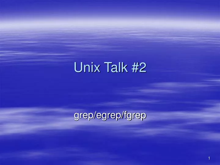 unix talk 2