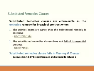Substituted Remedies  Clauses