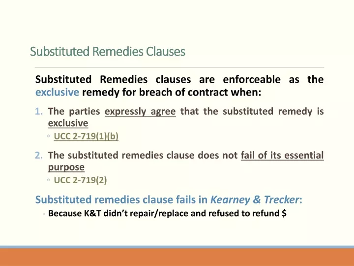 substituted remedies clauses