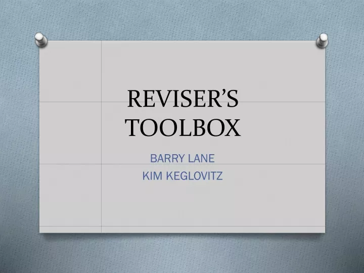 reviser s toolbox