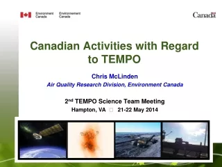 Canadian Activities with Regard to TEMPO
