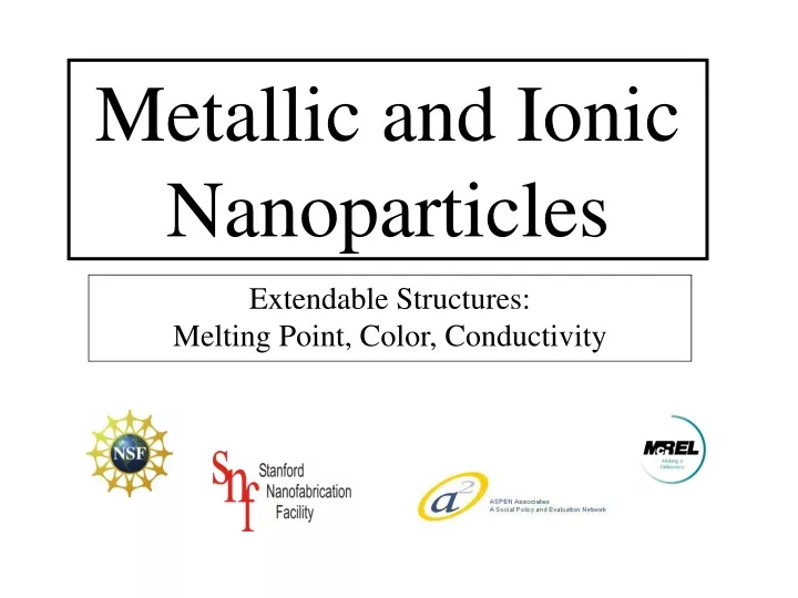 metallic and ionic nanoparticles
