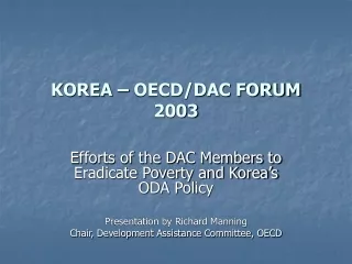KOREA – OECD/DAC FORUM 2003