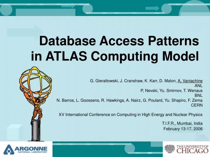 database access patterns in atlas computing model