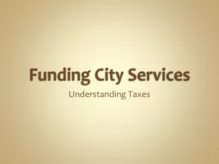 Funding City  Services