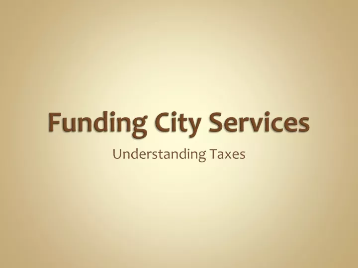 funding city services