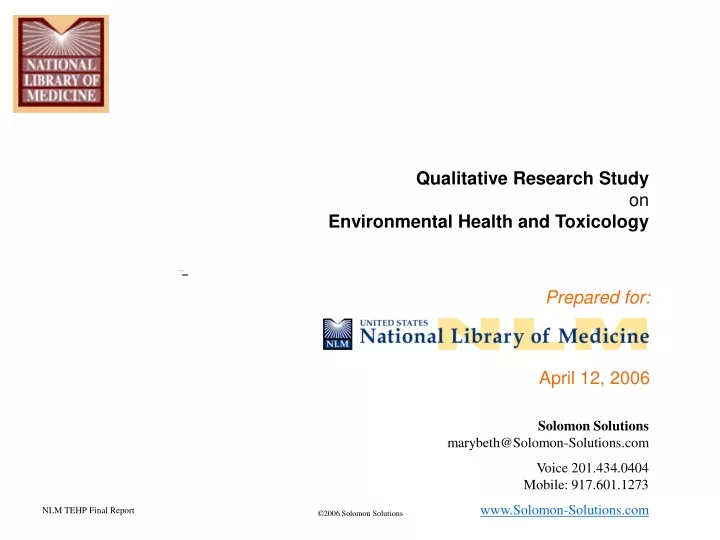 qualitative research study on environmental health and toxicology