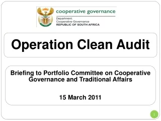 Background Overview of Municipal Audit Outcomes 2009/2010