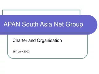 APAN South Asia Net Group