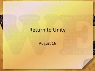 Return to Unity