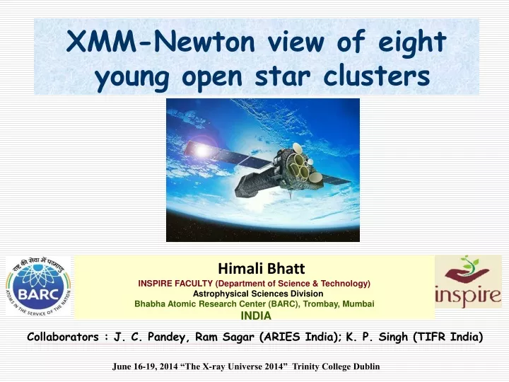 xmm newton view of eight young open star clusters