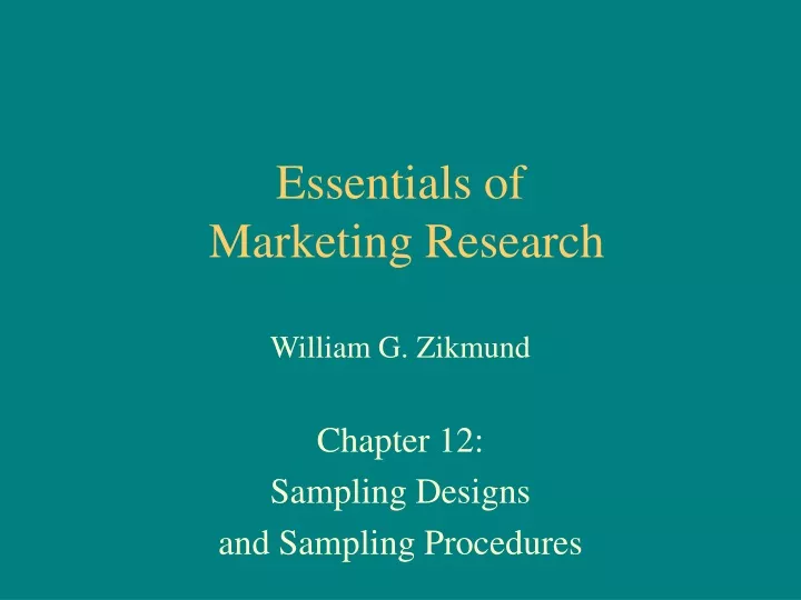 essentials of marketing research william g zikmund