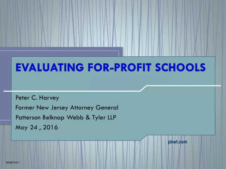 evaluating for profit schools