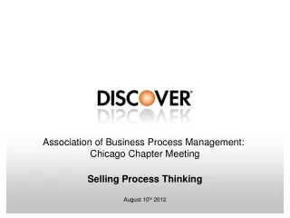 Association of Business Process Management:  Chicago Chapter Meeting Selling Process Thinking