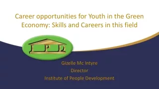 Career  opportunities for  Youth  in the Green Economy:  Skills  and  Careers  in this field