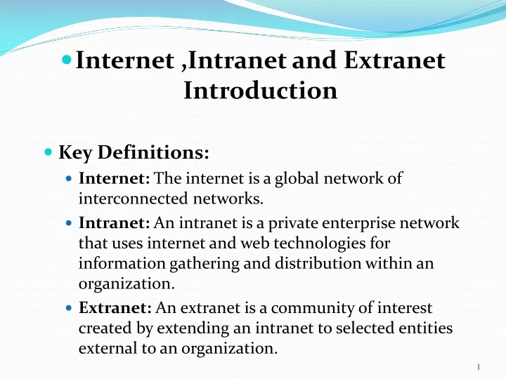 internet intranet and extranet introduction