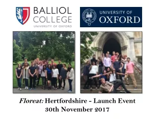 Floreat:  Hertfordshire - Launch Event  30th November 2017