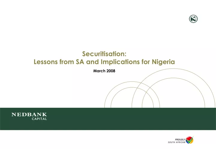 securitisation lessons from sa and implications for nigeria