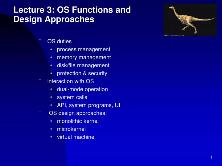 lecture 3 os functions and design approaches