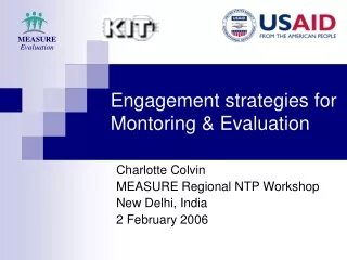 Engagement strategies for Montoring &amp; Evaluation