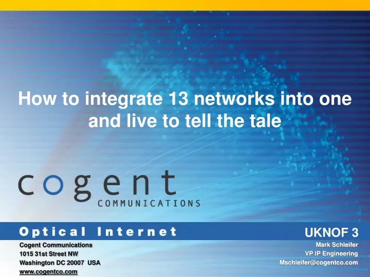 how to integrate 13 networks into one and live