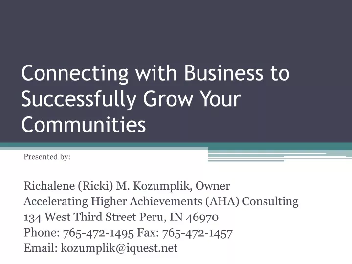 connecting with business to successfully grow your communities