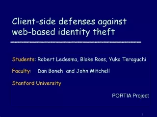 Client-side defenses against web-based identity theft