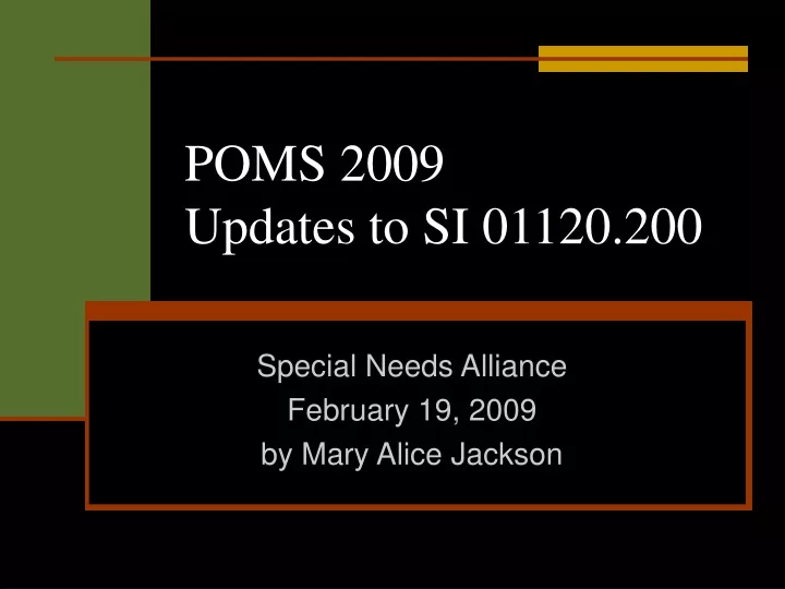 poms 2009 updates to si 01120 200