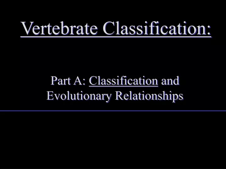 vertebrate classification