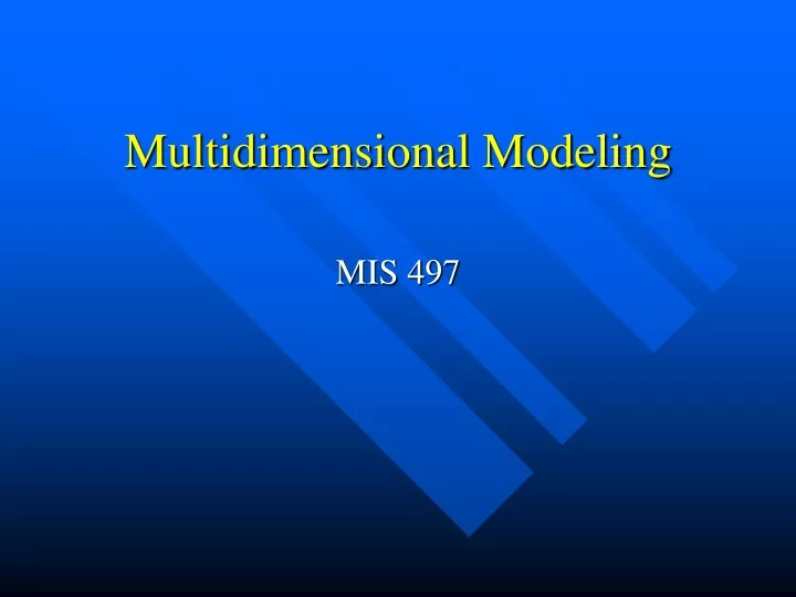 multidimensional modeling