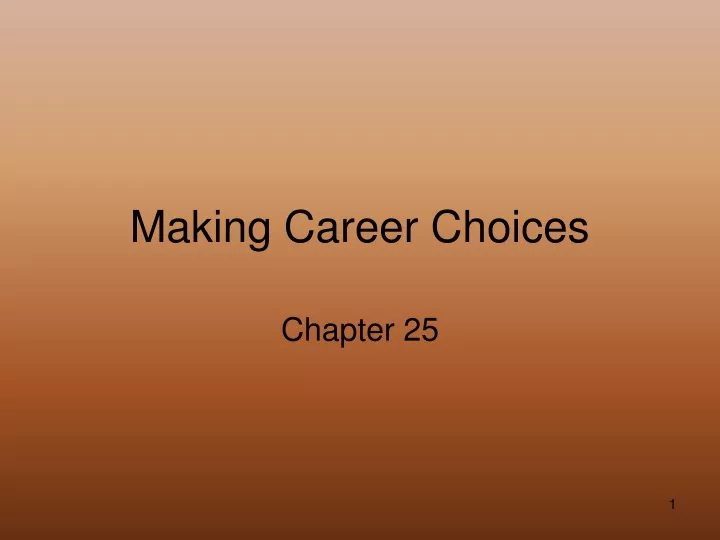 making career choices