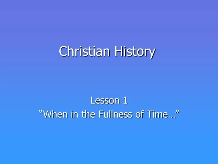 christian history