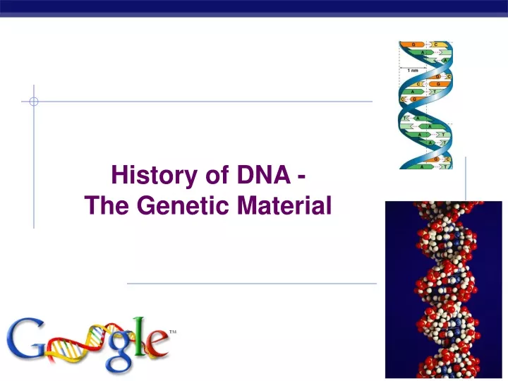 history of dna the genetic material