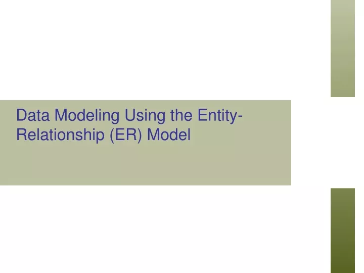 data modeling using the entity relationship er model