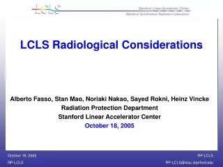 LCLS Radiological Considerations