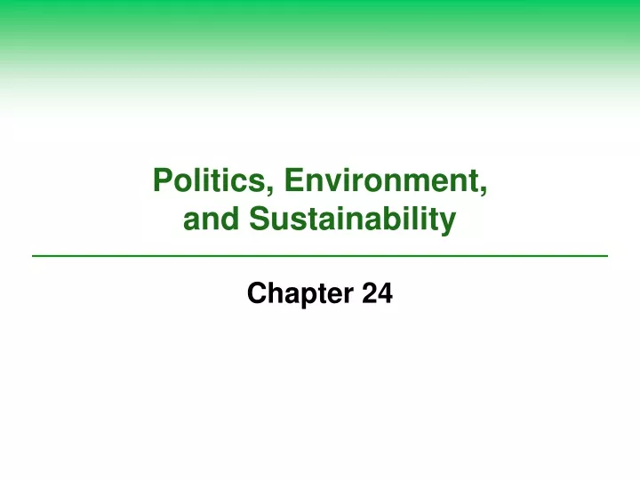 politics environment and sustainability