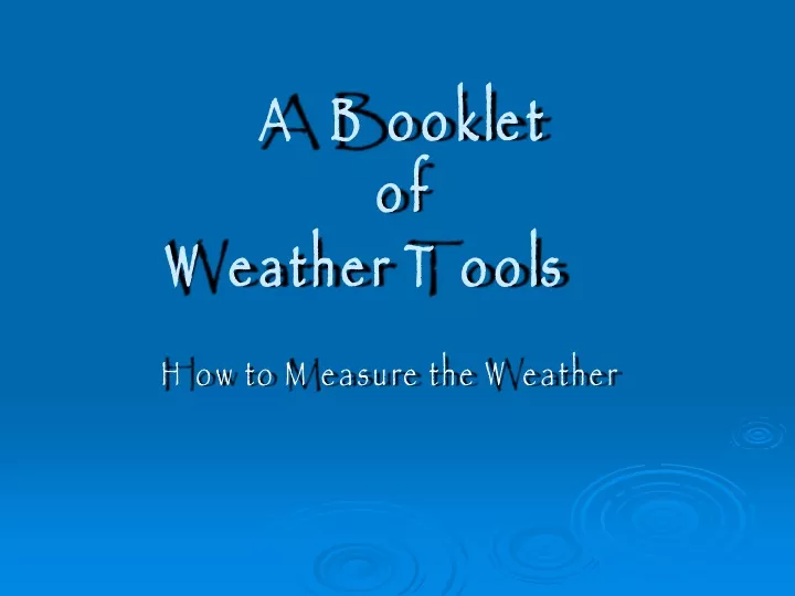 a booklet of weather tools