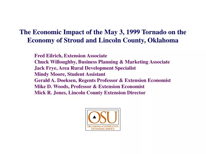 the economic impact of the may 3 1999 tornado
