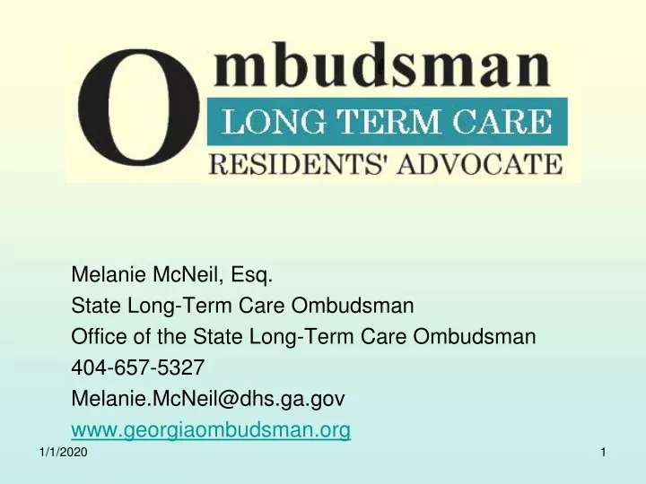melanie mcneil esq state long term care ombudsman