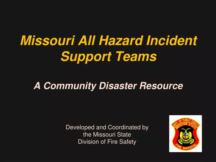 missouri all hazard incident support teams a community disaster resource