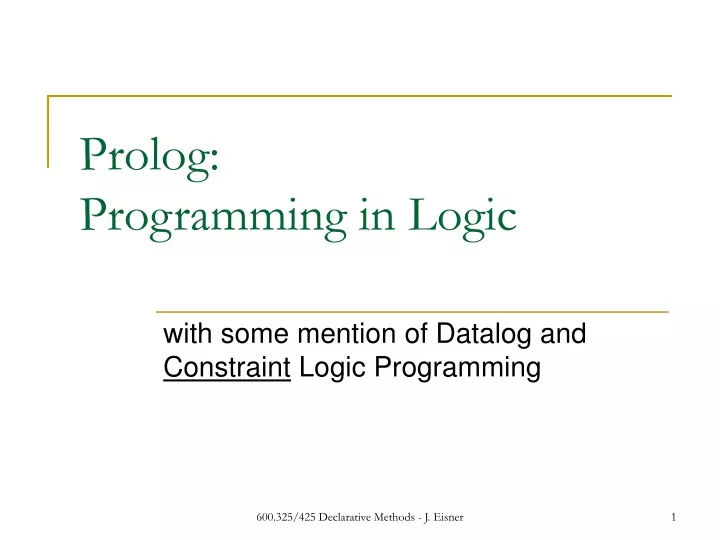 prolog programming in logic